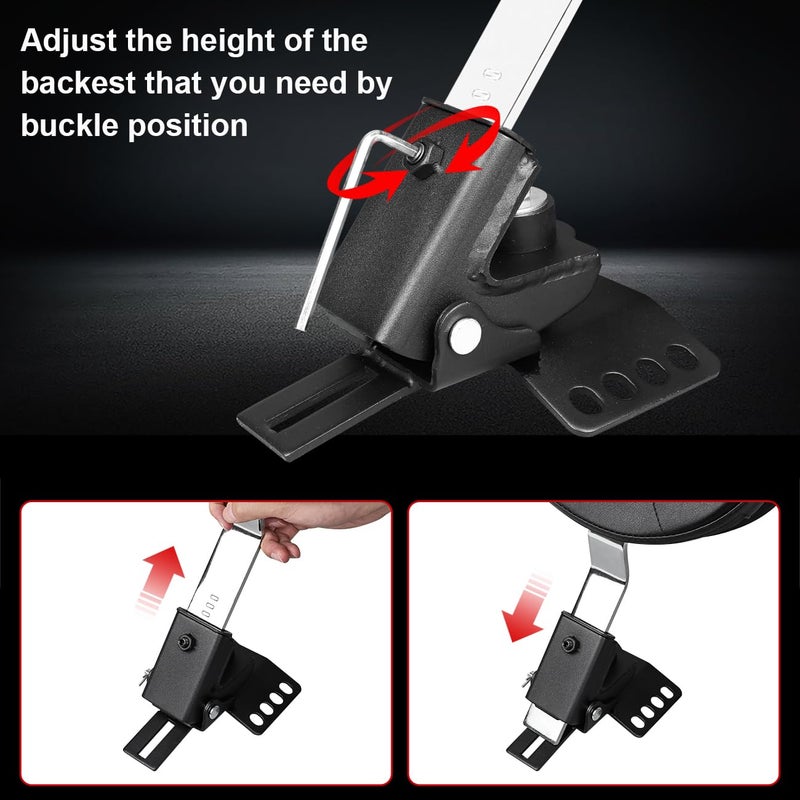 AUFER Adjustable Plug-in Driver Rider Backrest Custom Made Compatible With For 1997-2024 Touring Road King Street Glide Road Glide Electra Glide Models Driver Backrest - Image 5